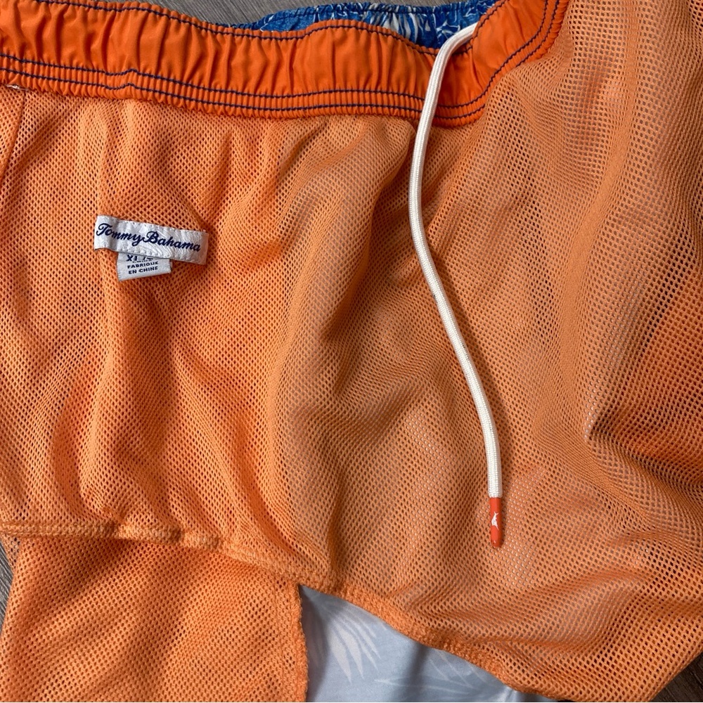 Tommy Bahama Men’s Blue/Orange Swim Trunks Nautical Design Hawaiian Tropical LG - Picture 13 of 13